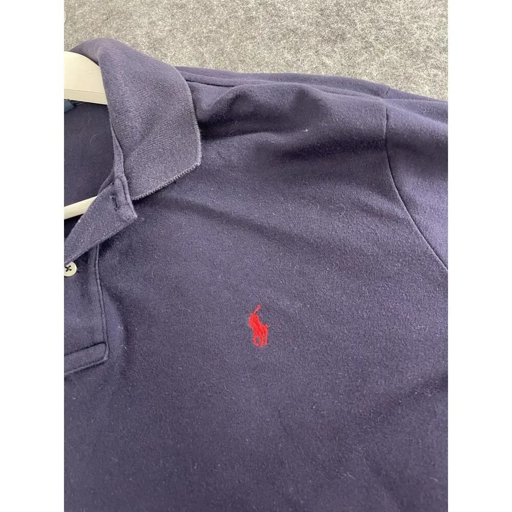 Polo Ralph Lauren Polo Shirt Mens Large Blue Sweater Pullover Long Sleeve N73